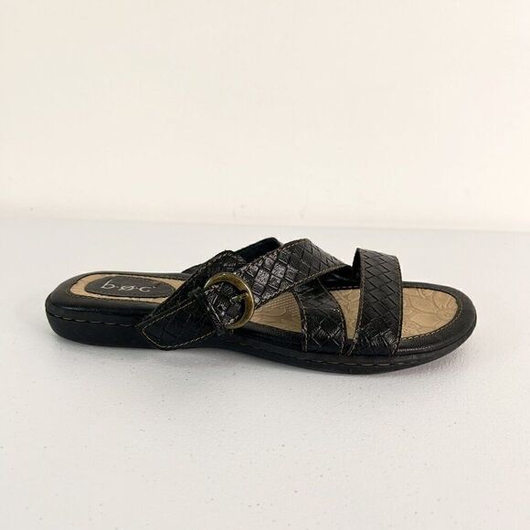 BOC Born Concept Tacory Black Vegan Leather Strappy Sandals - Picture 1 of 7
